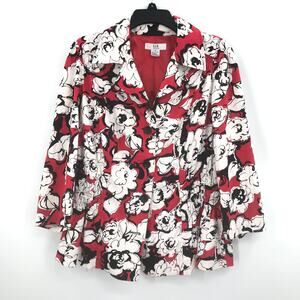 S.L.B Long Sleeve Button Up Jacket Abstract  1X